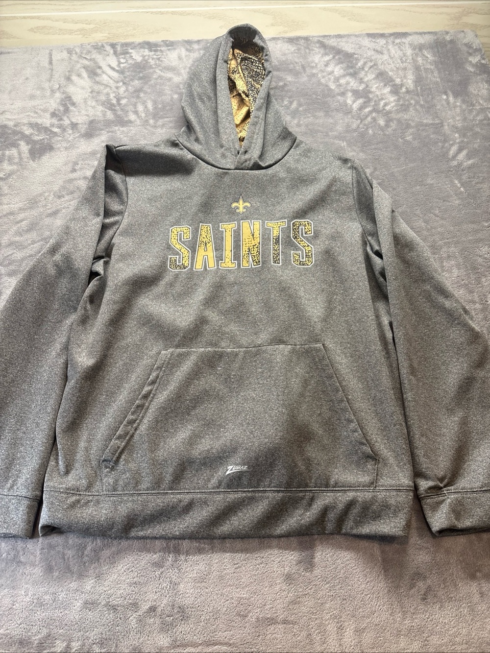 Saints Gray Pullover men’s Hoodie with Gold Logo size XL